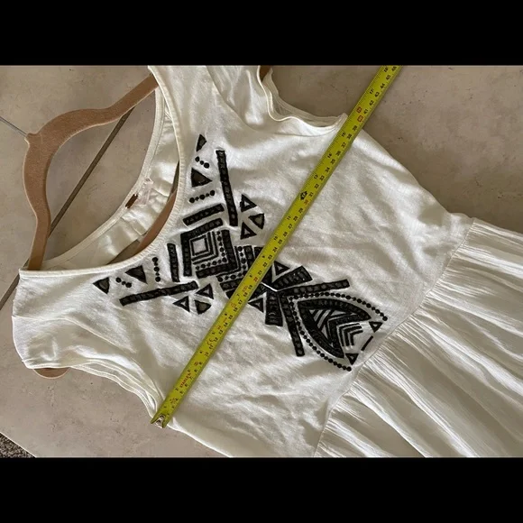 Free People Toosaloosa Slub Meadow Ivory Casual Maxi Dress XS 🌿A6 - Picture 12 of 16